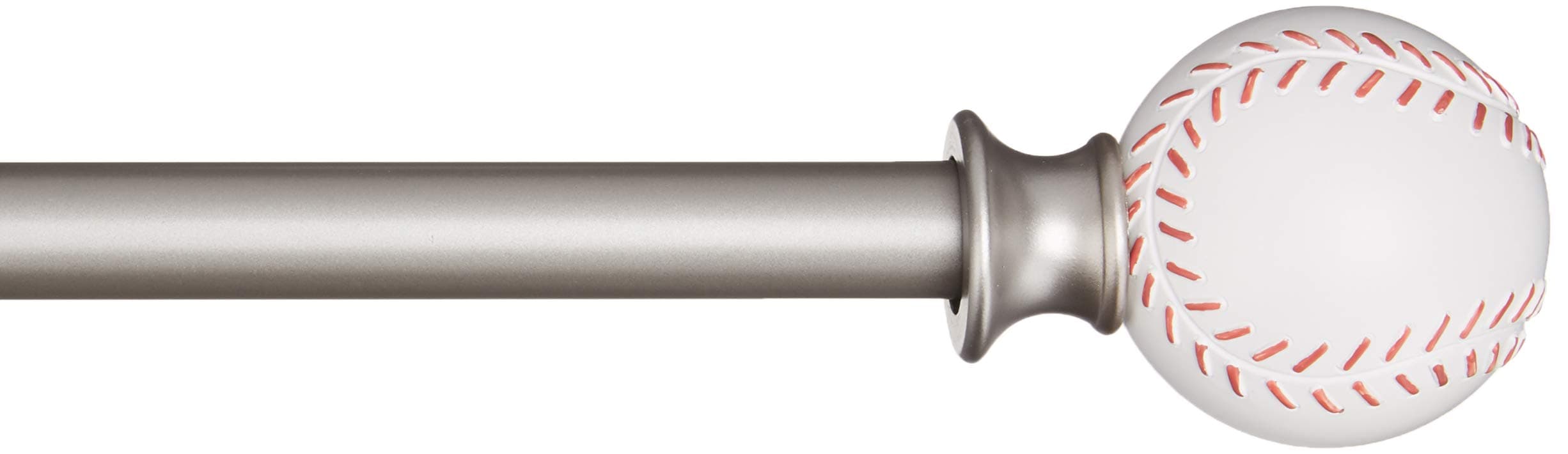 Amazon BasicsDecorative 5/8" Curtain Rod with Baseball Finials, 28"-48"