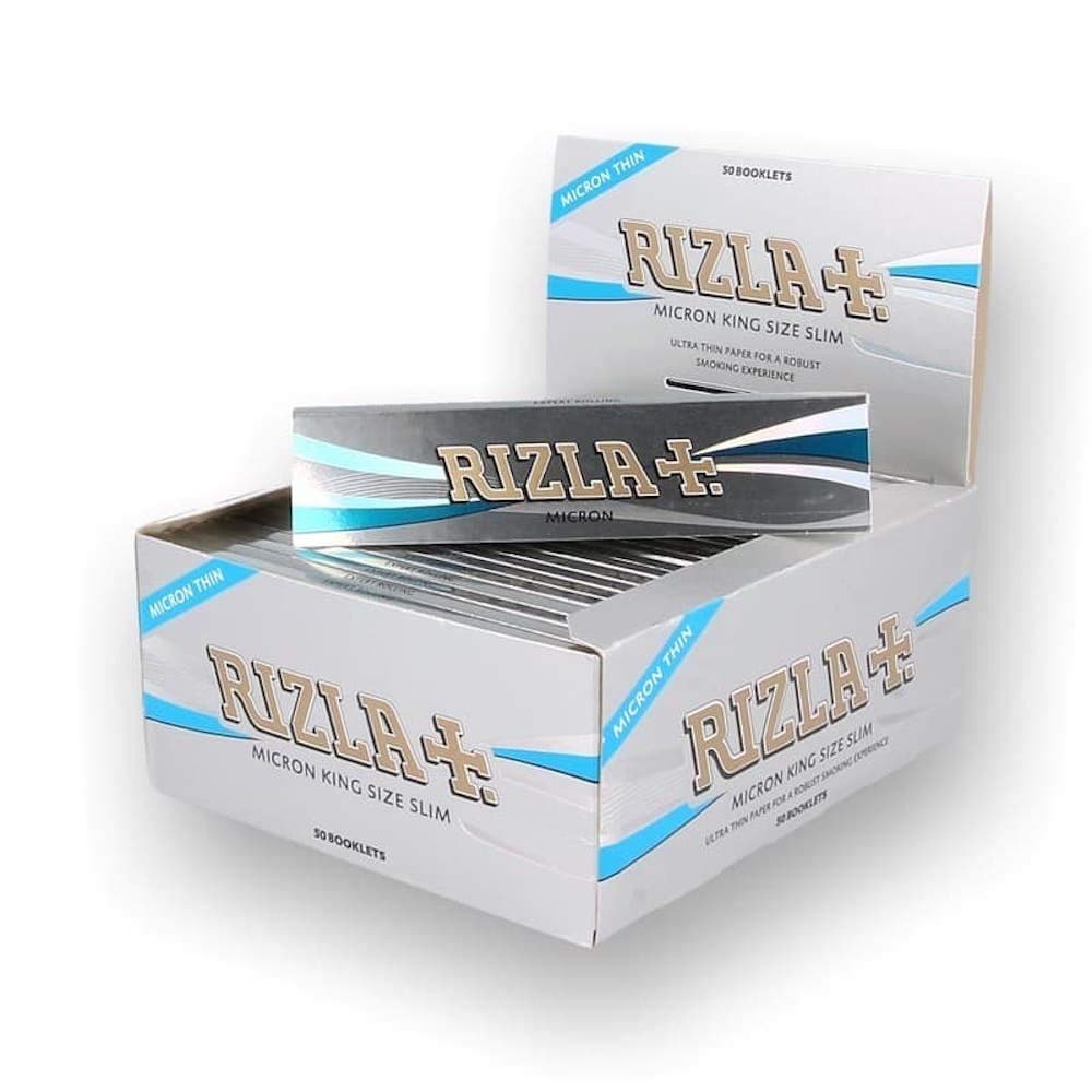Micron King Size Slim Thin Smoking Rolling Papers-1 Box X 50 Booklets, 8 x 10 x 7 cm