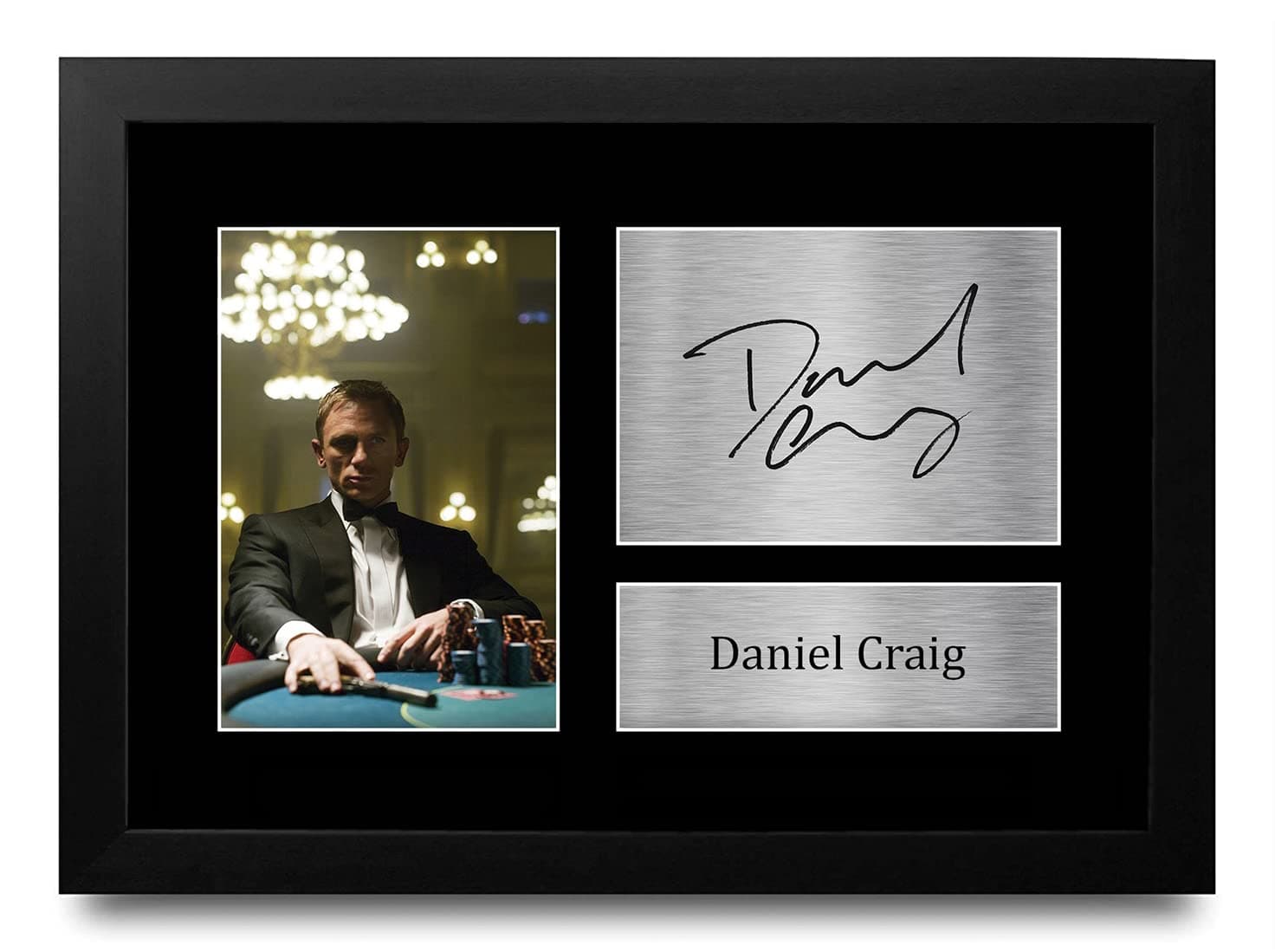 HWC Trading FR Daniel Craig Gift Signed FRAMED A4 Printed Autograph James Bond Gifts 007 Print Photo Picture Display