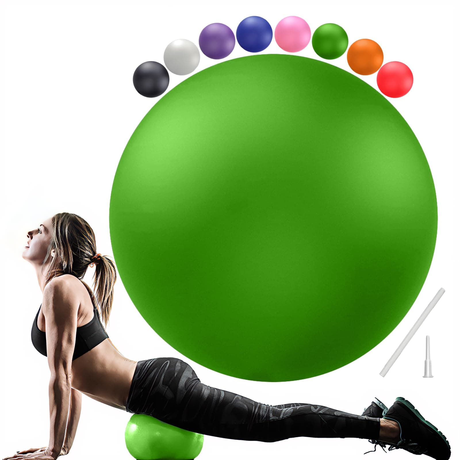 Soft Pilates Ball 9 Inch, Ideal Small Exercise Ball Between Knee Squeeze for Physical Therapy Yoga Core Medicine Abs Pt Bouncy, Mini Rubber Fitball Barre Workout Equipment for Women Men Kid Toddler