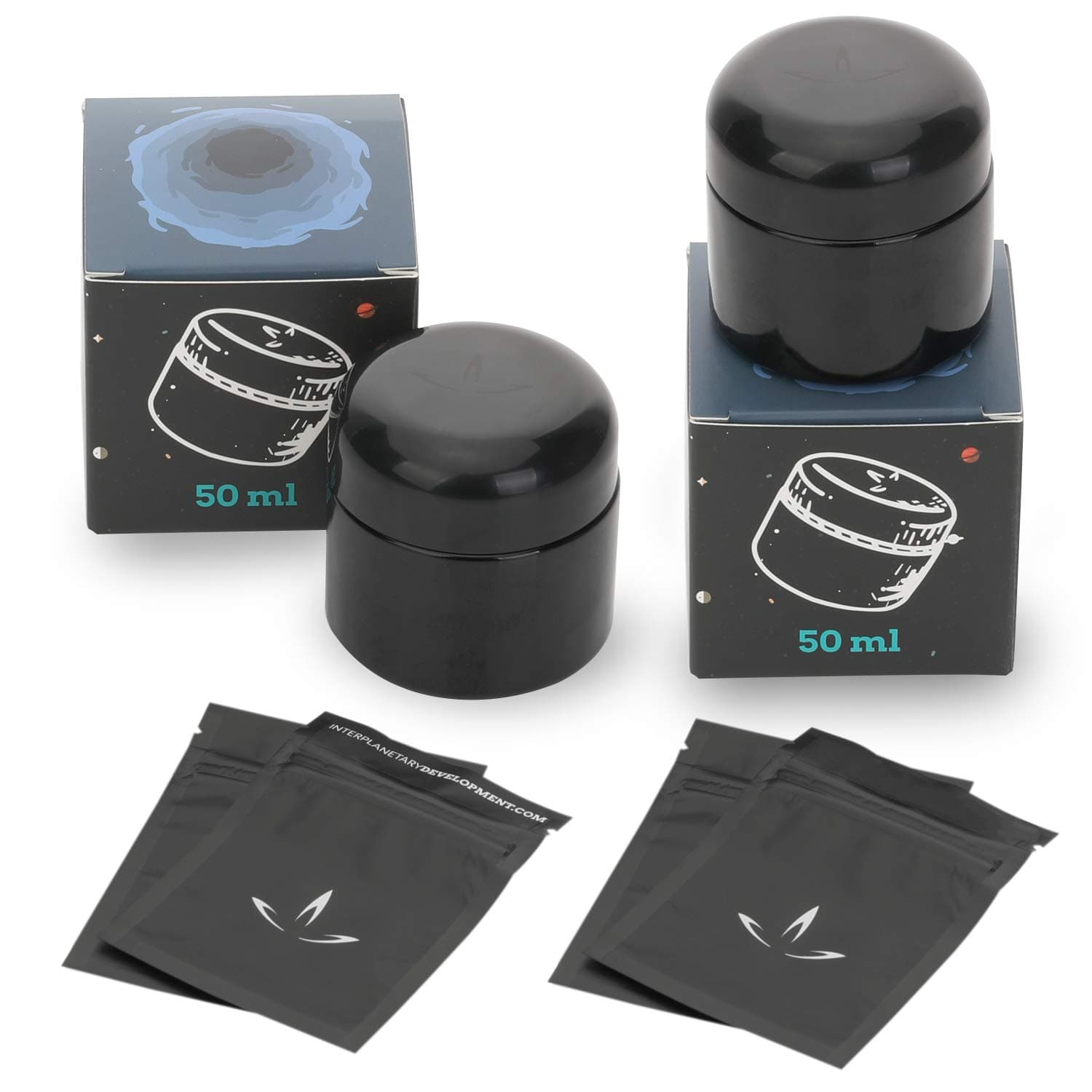 Interplanetary Development – Glass Jar | Sealable Container | Blocks Harmful Rays | 50ml