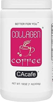 CAcafe Collagen Coffee, Unsweetened, Premium Collagen and Coconut Infused Colombian Coffee, 450 g (16 oz)