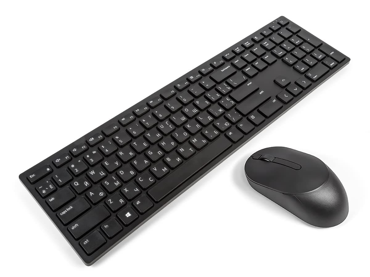 DELL KM5221W UKRAINIAN Pro Wireless Keyboard & Mouse Combo Bundle, Black