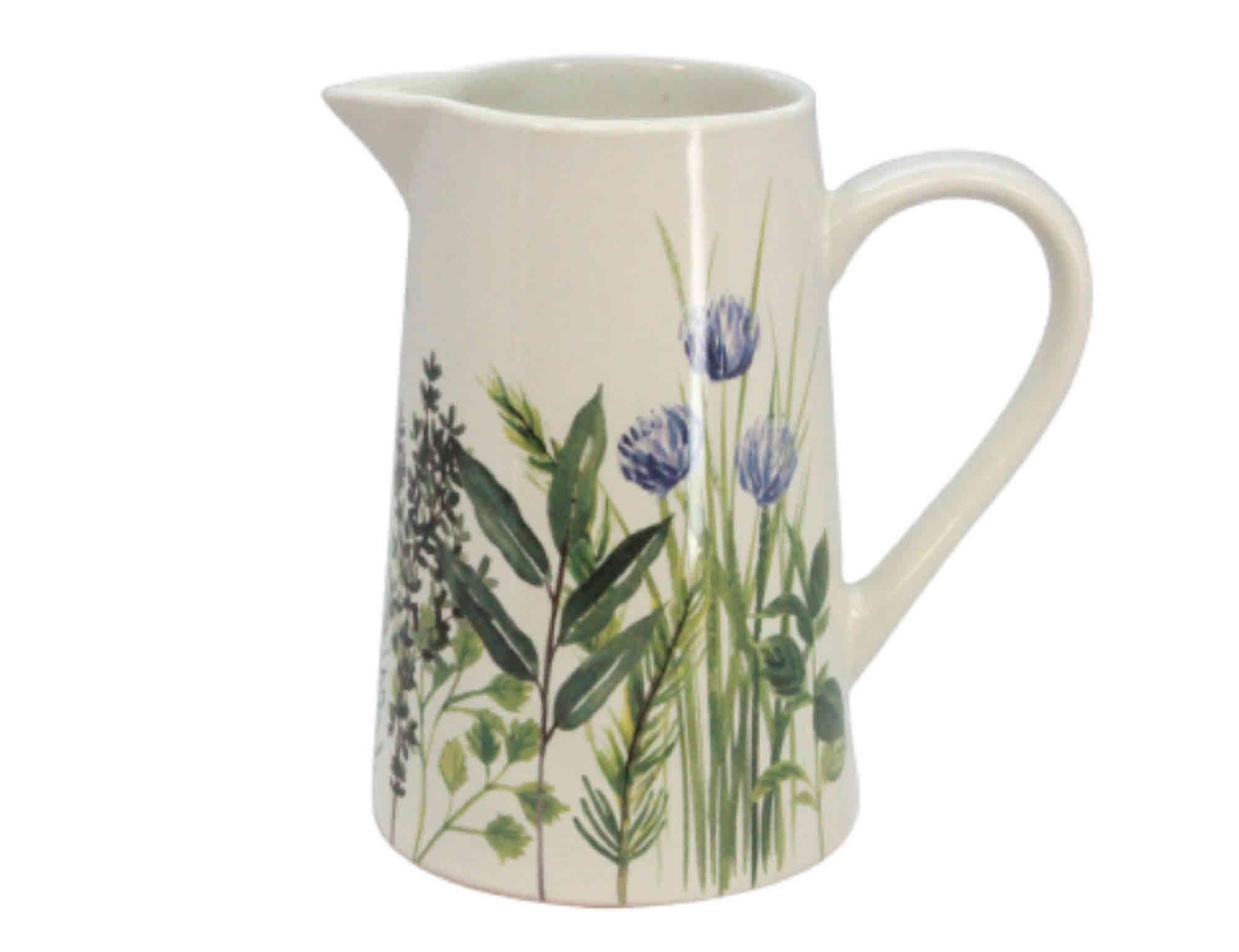 Gisela Graham Large Herb Design Ceramic Jug