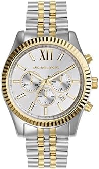 Analog White Dial Men's Stainless Steel Watch - MK8344