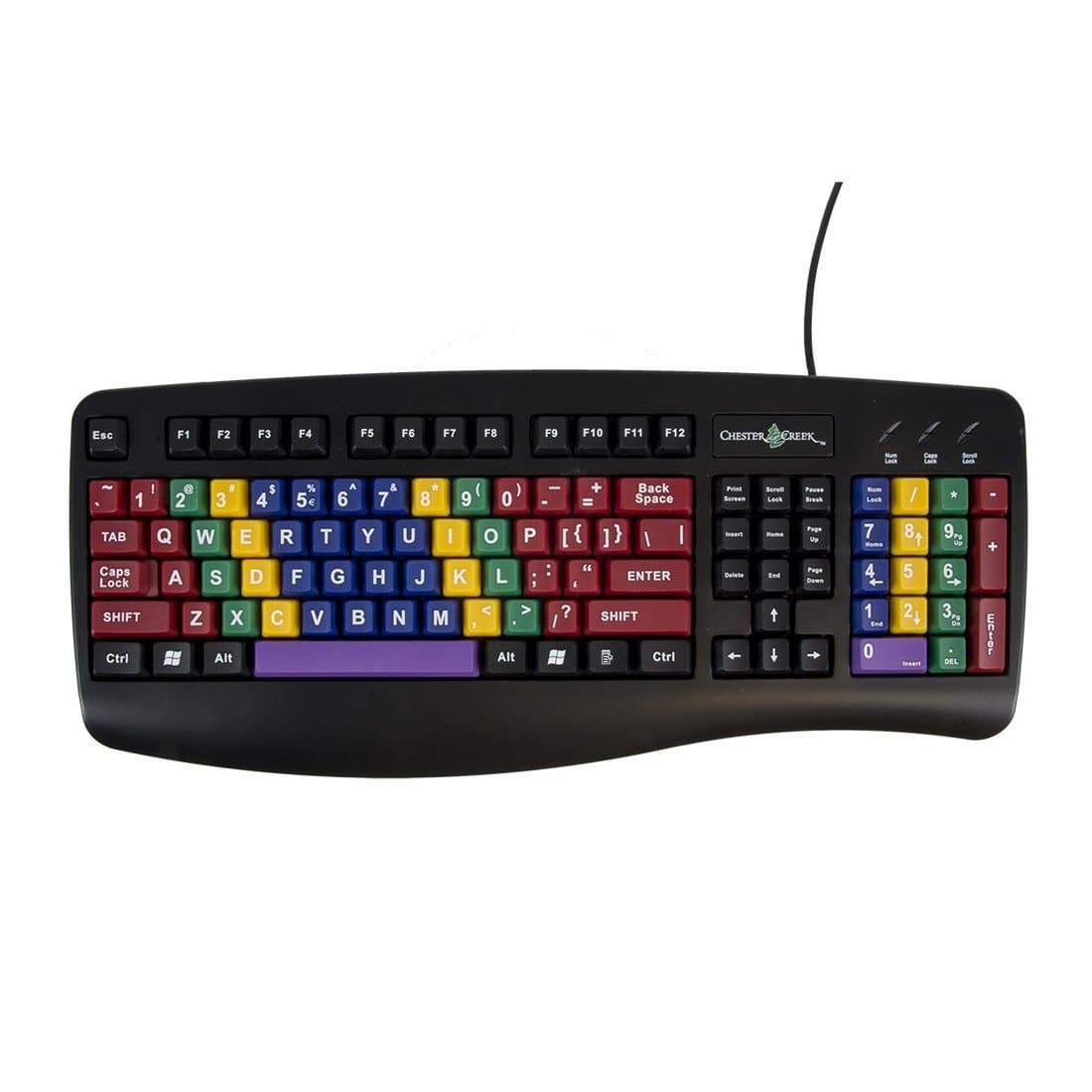 Kids Chester Creek Keyboard USB Wired Connection LessonBoard Multi-Colored Keys for Training and Practice Touch Typing from an Early Age, for Children and Adults (Renewed)