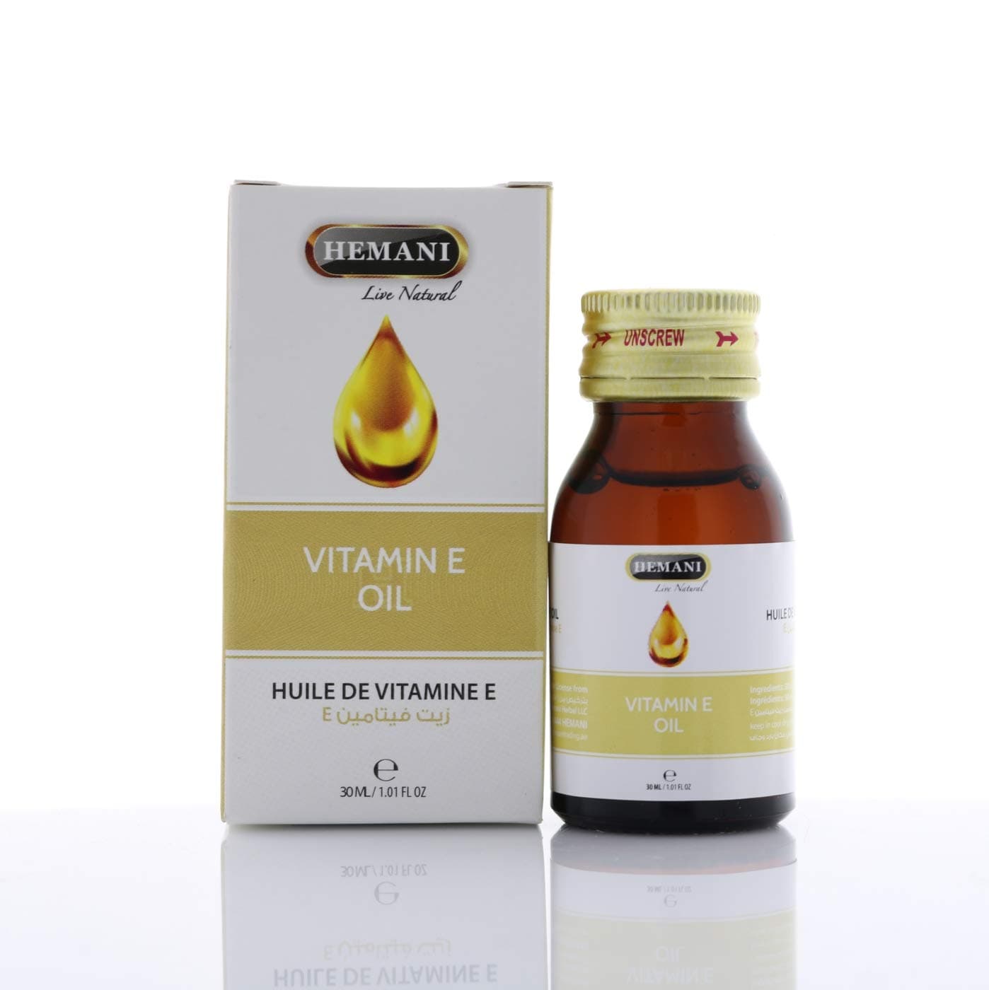 Hemani Vitamin E Oil-30 Ml, 100% Rich Source Of Nutrients And Antioxidant, Improve Skin, Hair And Body Health, Reduces Acne And Blemishes.