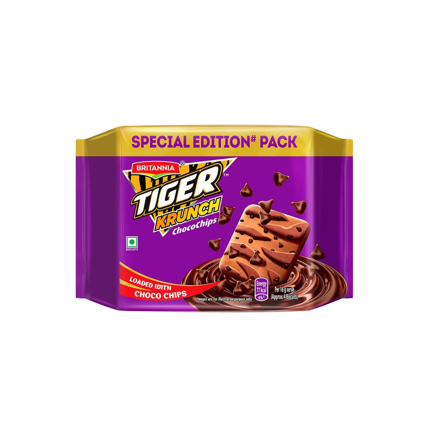 Britannia Tiger Krunch Chocochip Biscuits, 400 g