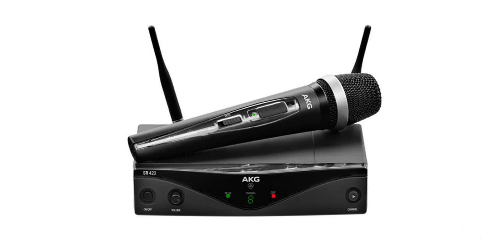 Pro Audio WMS420 Vocal Set Band A Wireless Microphone System with SR420 Stationary Receiver, and HT420 Handheld Transmitter