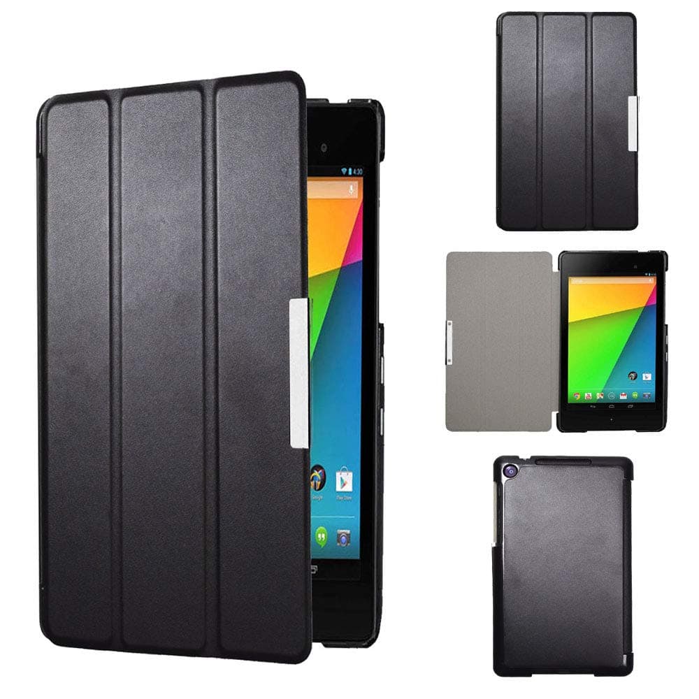 Kuesn Google Nexus 7 2nd (2nd.2013 Model) pu Leather Pouch with Stand - Fit for 2013 Release Nexus 7 Tablet (Black)