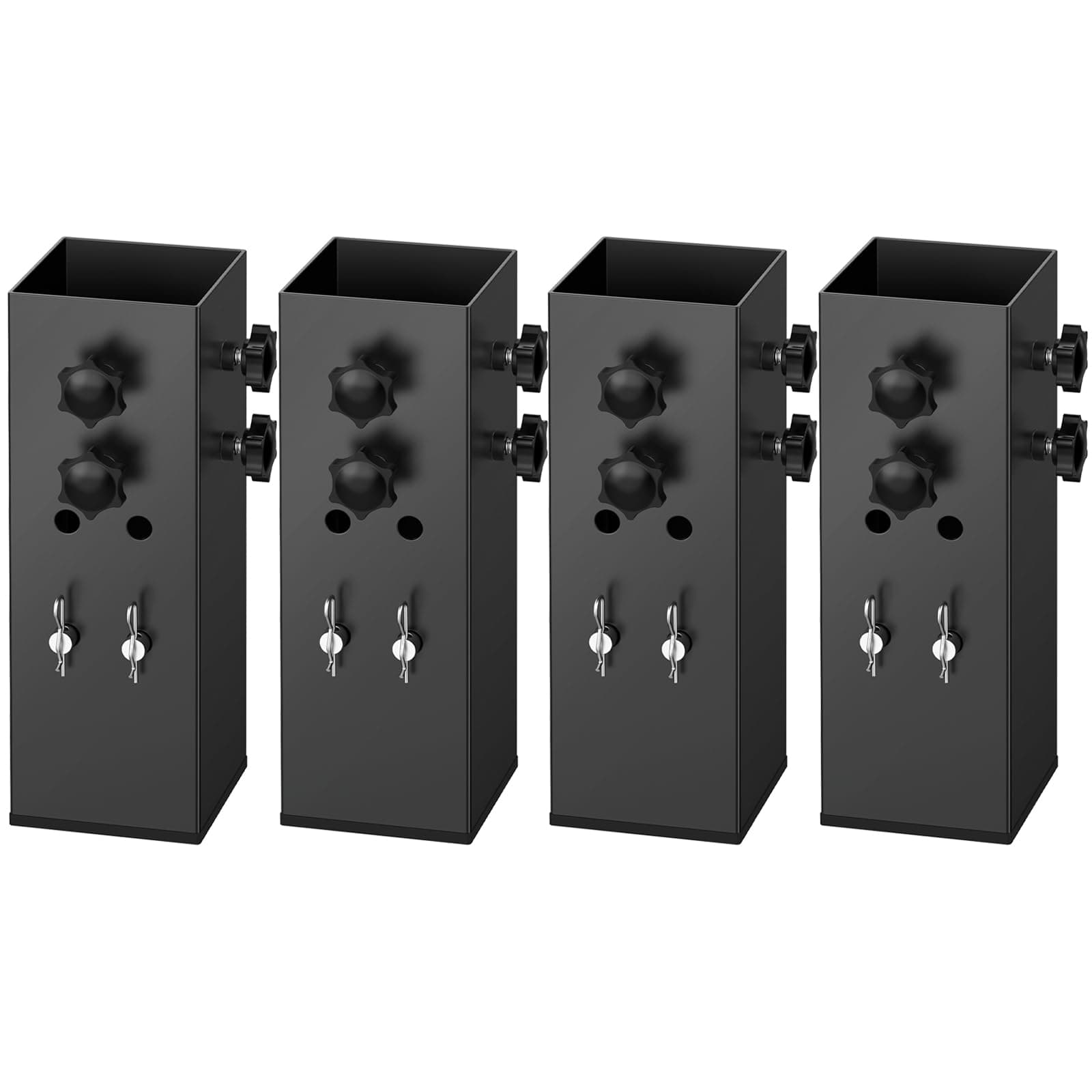 2025 Up Grade 4 Pack Carbon Steel Dorm Bed Riser 3.15" Diameter Metal Bed Riser for Square Wooden Bed Frame, Table Adjustable to 3.2", 5.1" Height (for Bed Leg 2.3-3.1")