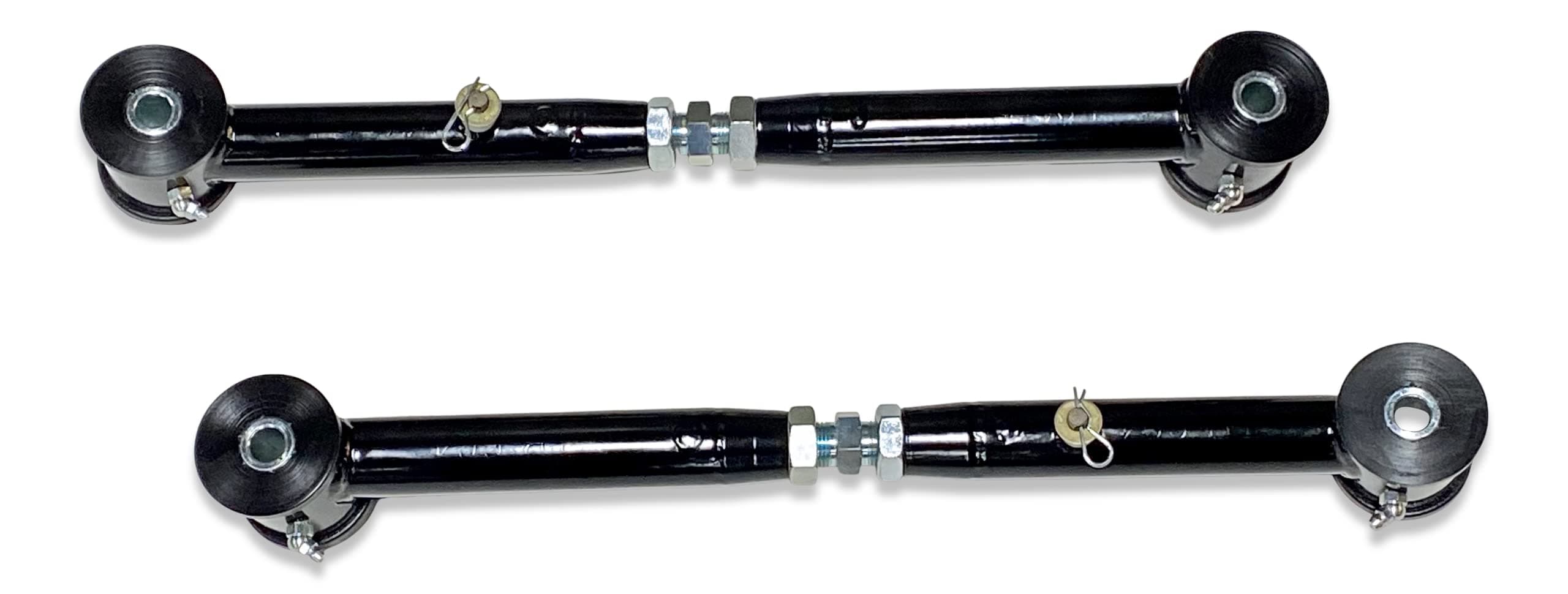 Spohn TB-604B Adjustable Tubular Rear Upper Control Arms with Polyurethane Bushings fits 2002-2009 GM Trailblazer, Envoy, SSR, Bravada (Black)