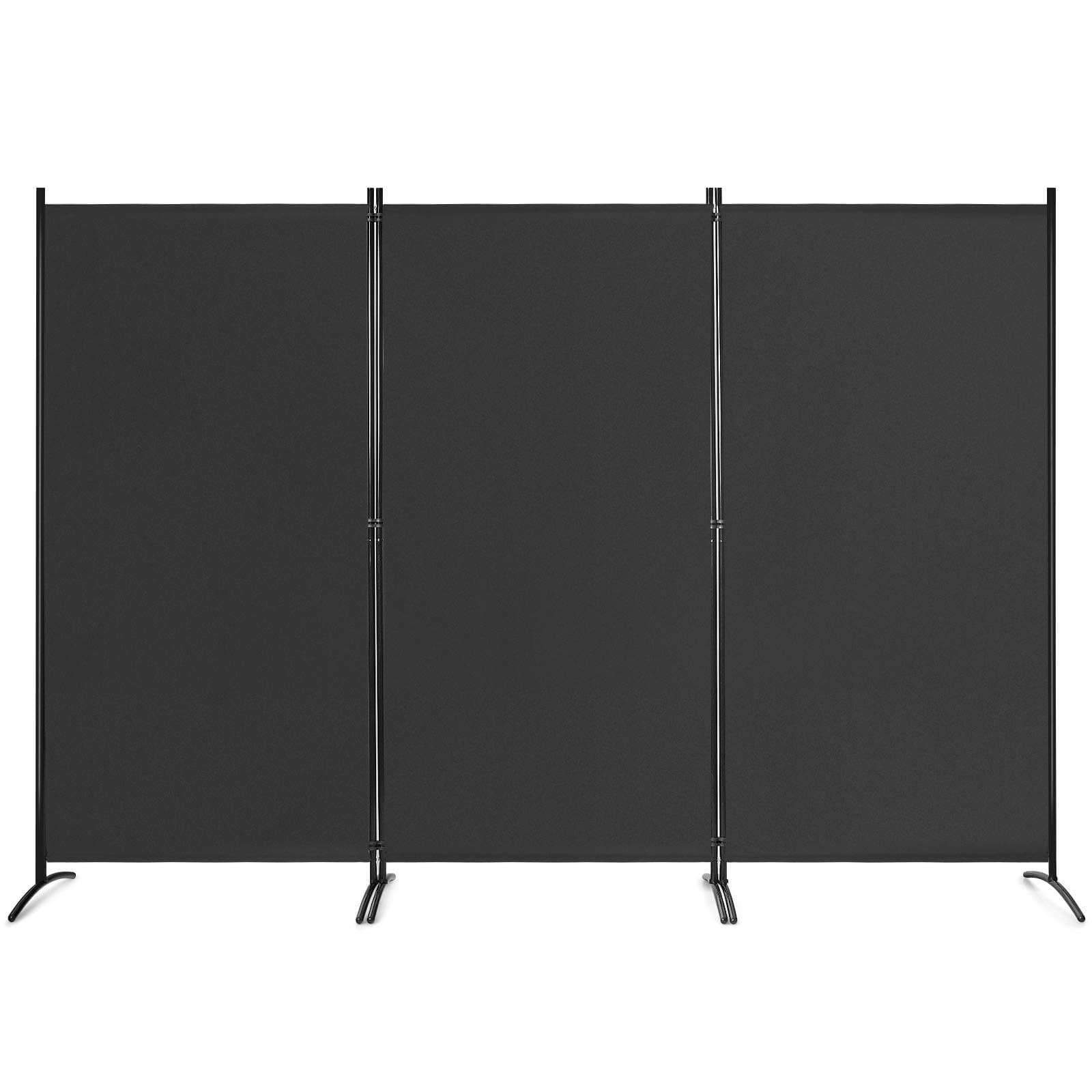 Giantex 6 Ft Tall 3 Panel Room Divider Black, Lightweight Portable Folding Privacy Screen, Freestanding Partition Wall Divider and Separator for Bedroom Home Office Apartment Studio