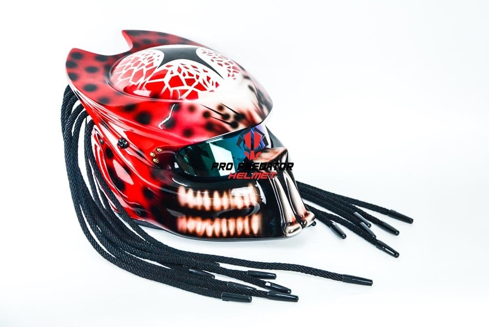 Pro Predator Motorcycle DOT Approved Helmet Sweet Red include Tri Laser SY17 Size XX large