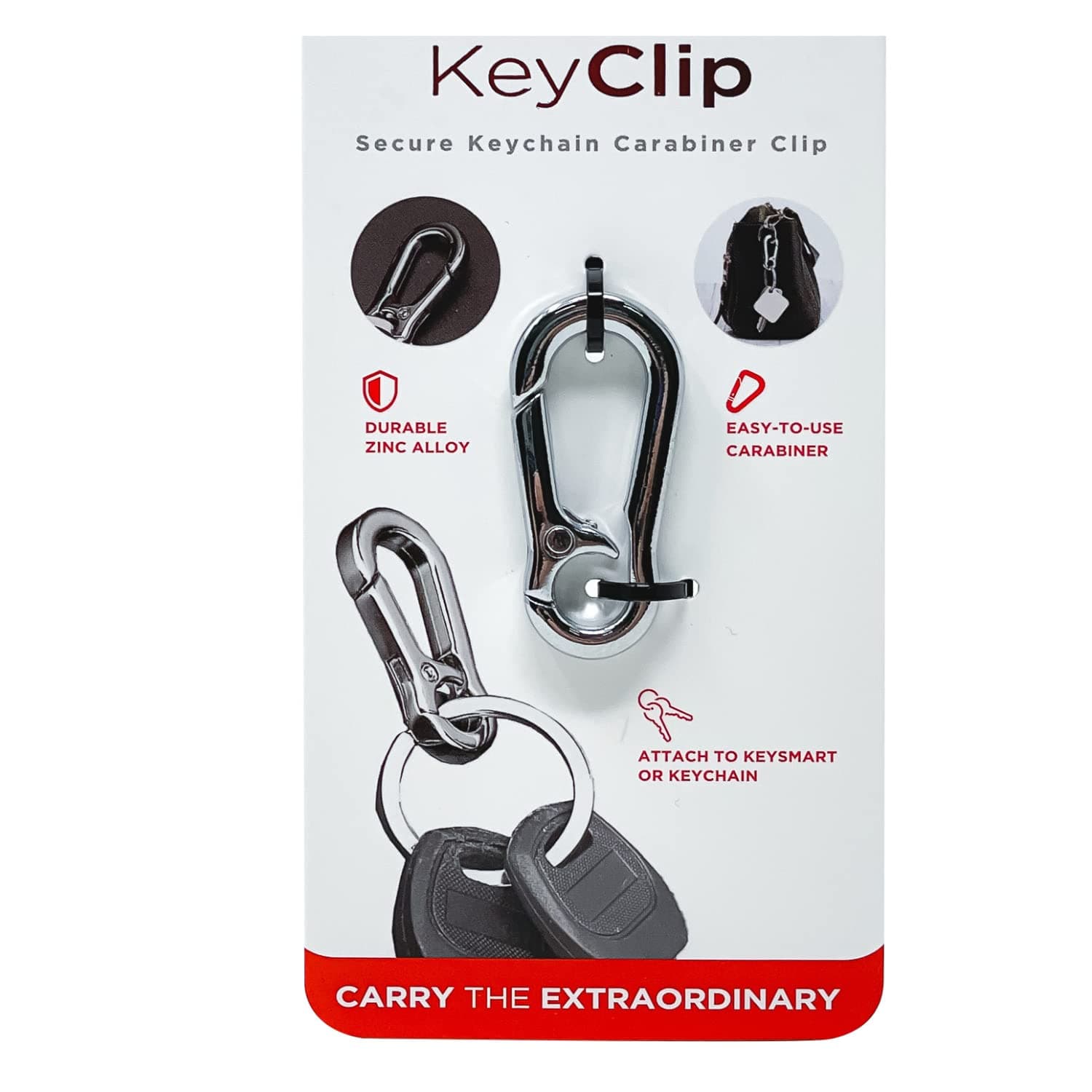 KeySmart Carabiner Clip for Keys - Quick Release