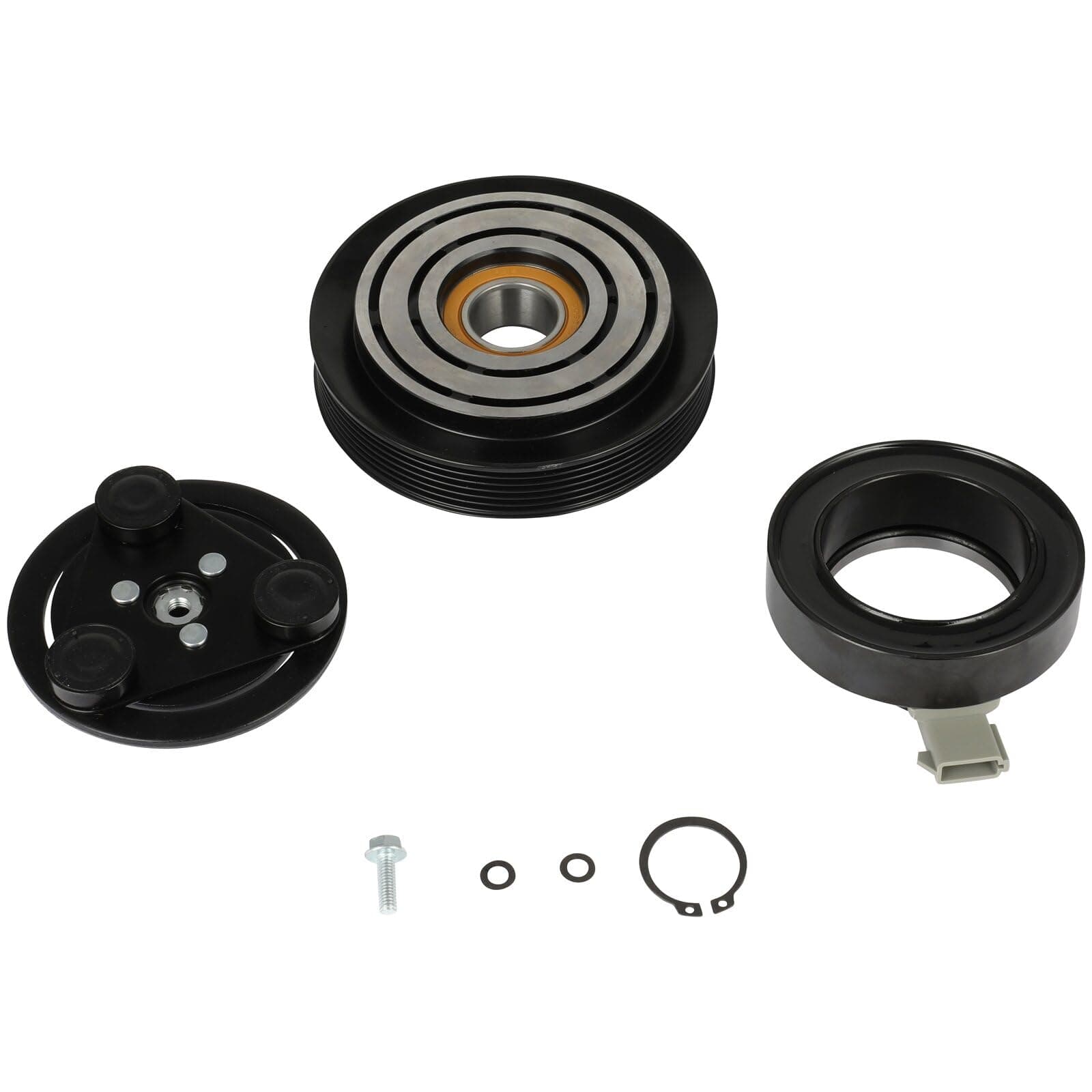 ECCPP A/C Compressor Clutch 1990-1996 Fit for Ford for F-150 for F-250 for F-350 for F53 4.9L 7.5L AC Compressor Clutch Assembly Kit Pulley Coil Set