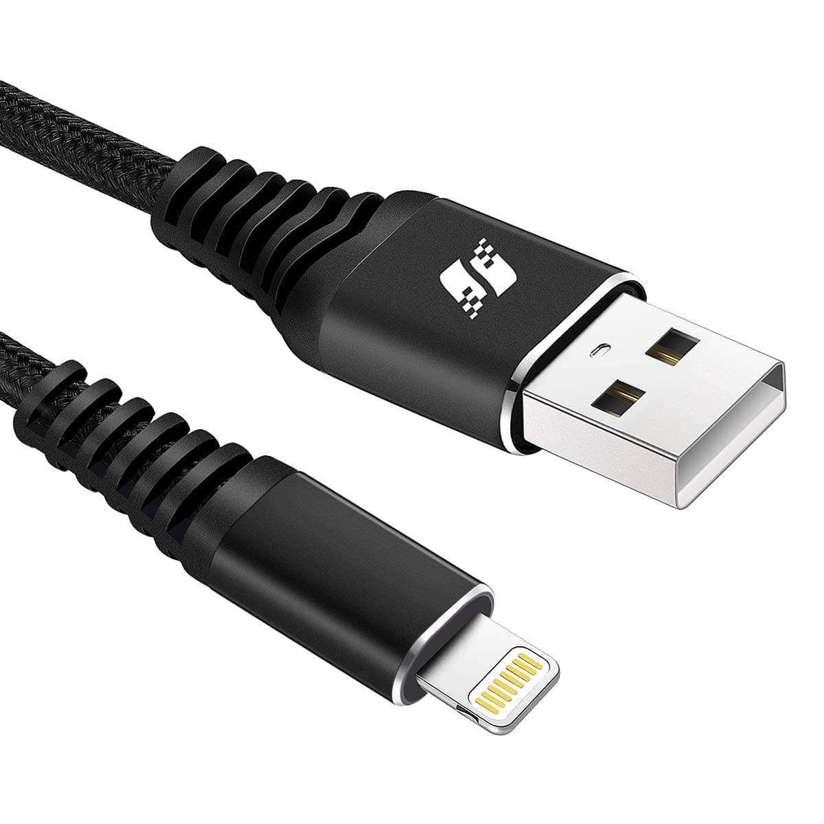 2M Nylon Braided Lightning Charging Cable, Fast Charging Cord for iPhone Xs Max X XR 8 7 6s 6 Plus SE 5s 5c 6, iPad, iPod