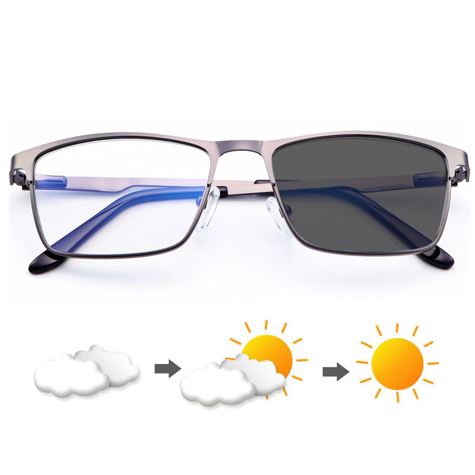 YIMI Mens Blue Light Glasses Men Computer Gaming BlueLight Blocking Glasses Metal Anti Eyestrain Clear Lens Eye Protection