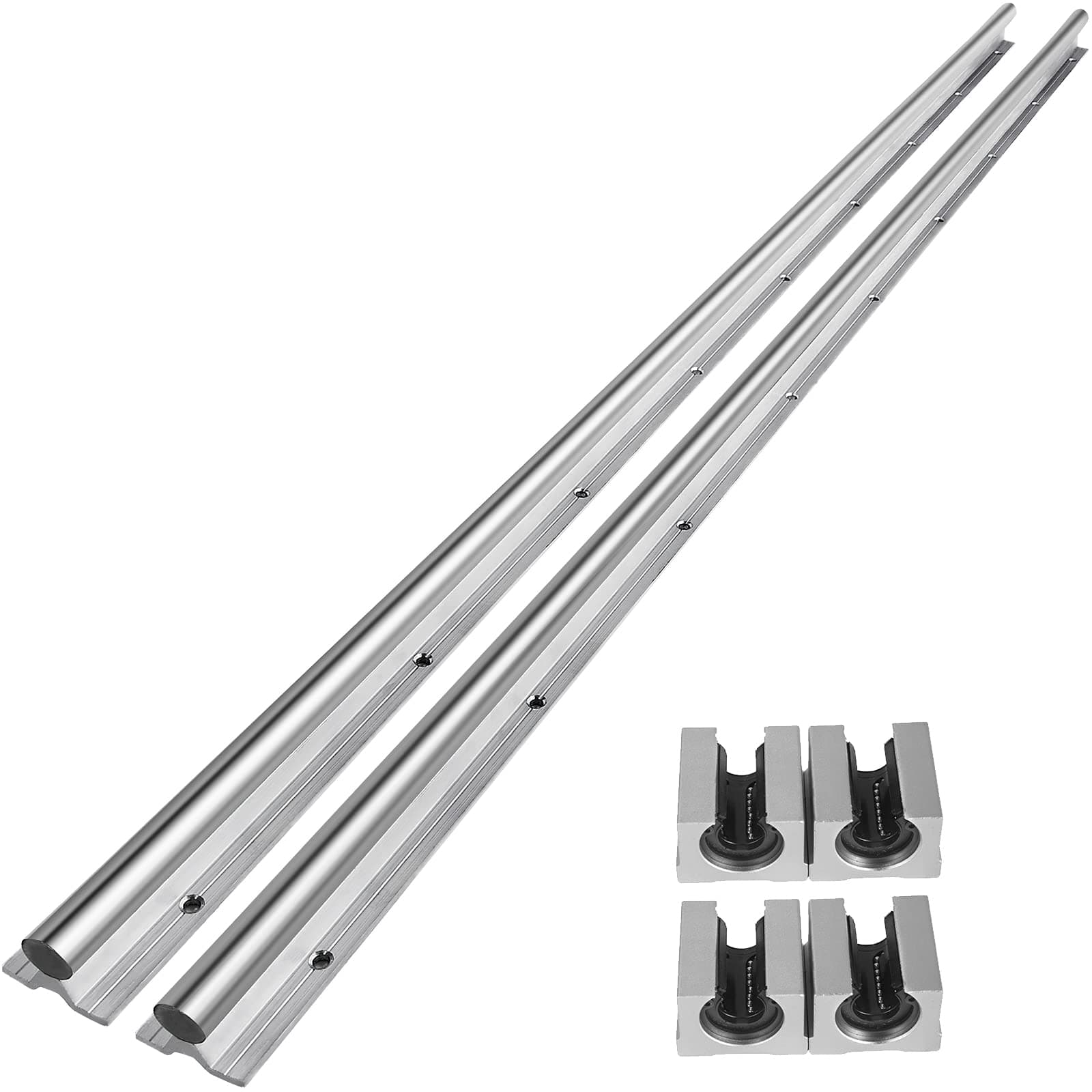 OrangeA 2pcs Linear Rails SBR20-1500mm Linear Slide Rail 4pcs SBR20UU Bearing Block CNC Kit Linear Rail and Bearing Kit CNC Rails Linear Rail Set for Automation Machinery and Equipment
