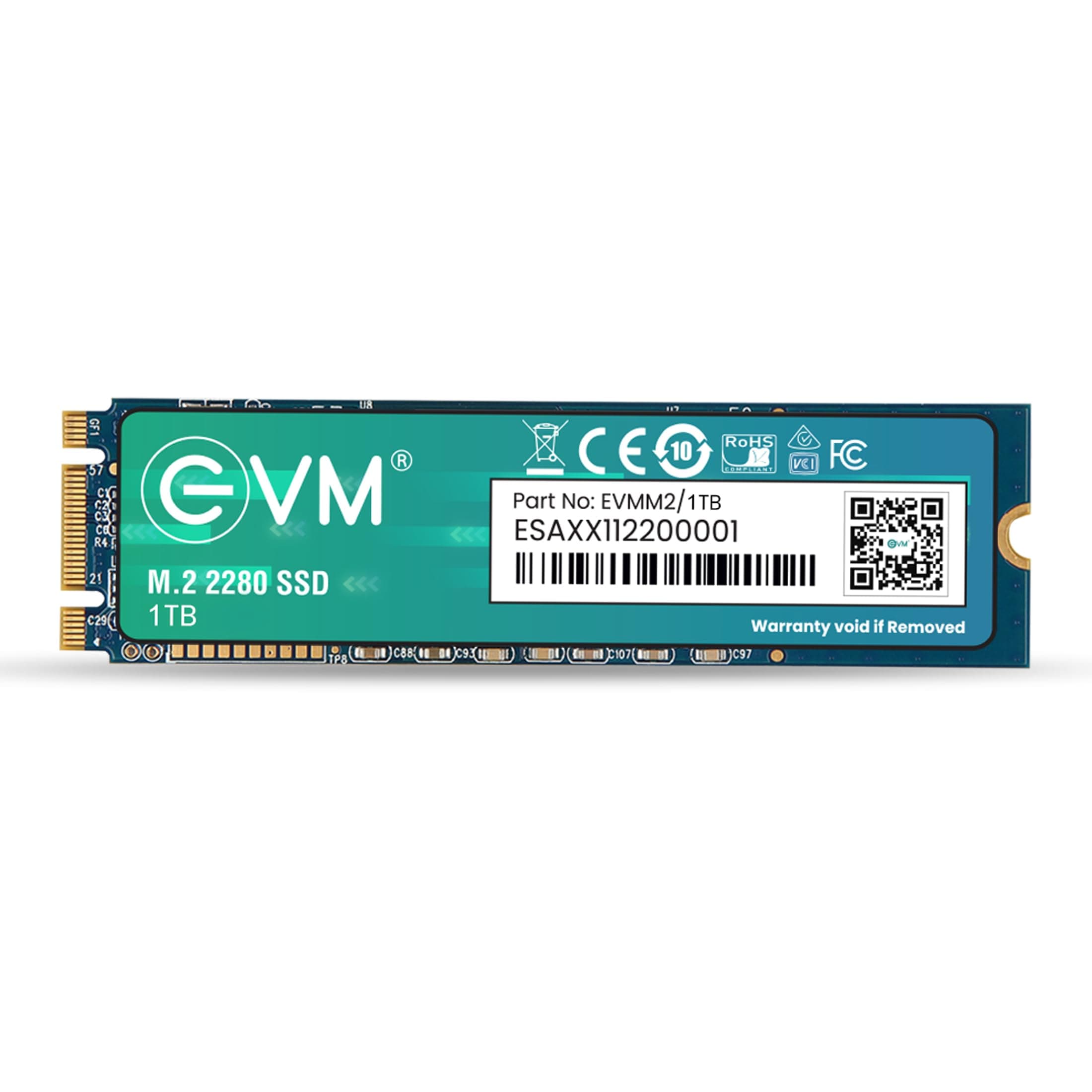 EVM M.2 (2280) 1TB SSD - Fast Performaning SATA Internal Solid State Drive - Read Speed 550MB/s & Write Speed 520MB/s - 5 Years Warranty (EVMM2/1TB)