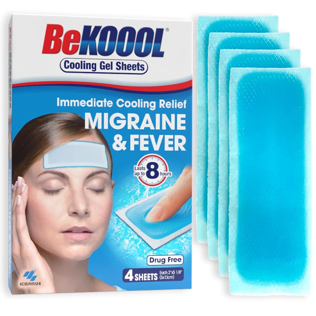 BeKOOOL Migraine Gel Sheets - 4 Count