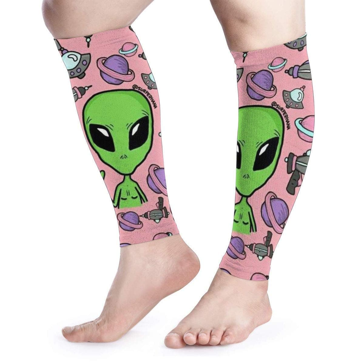 Happy Alien Unisex Calf Compression Sleeve - Leg Compression Socks for Running, Shin Splint, Calf Pain Relief, Leg Support Sleeve