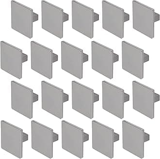 Decoranddecor Calla Square Cabinet Knob Door Pull Handle Kitchen Cupboard Furniture Drawer (20 Pack, Polished Nickel Black)