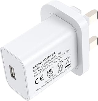 5V 2A 10W White USB Charger, UK Usb Plug, USB-A Output, 100V-240V Input, for Phone, Tablet, Speakers
