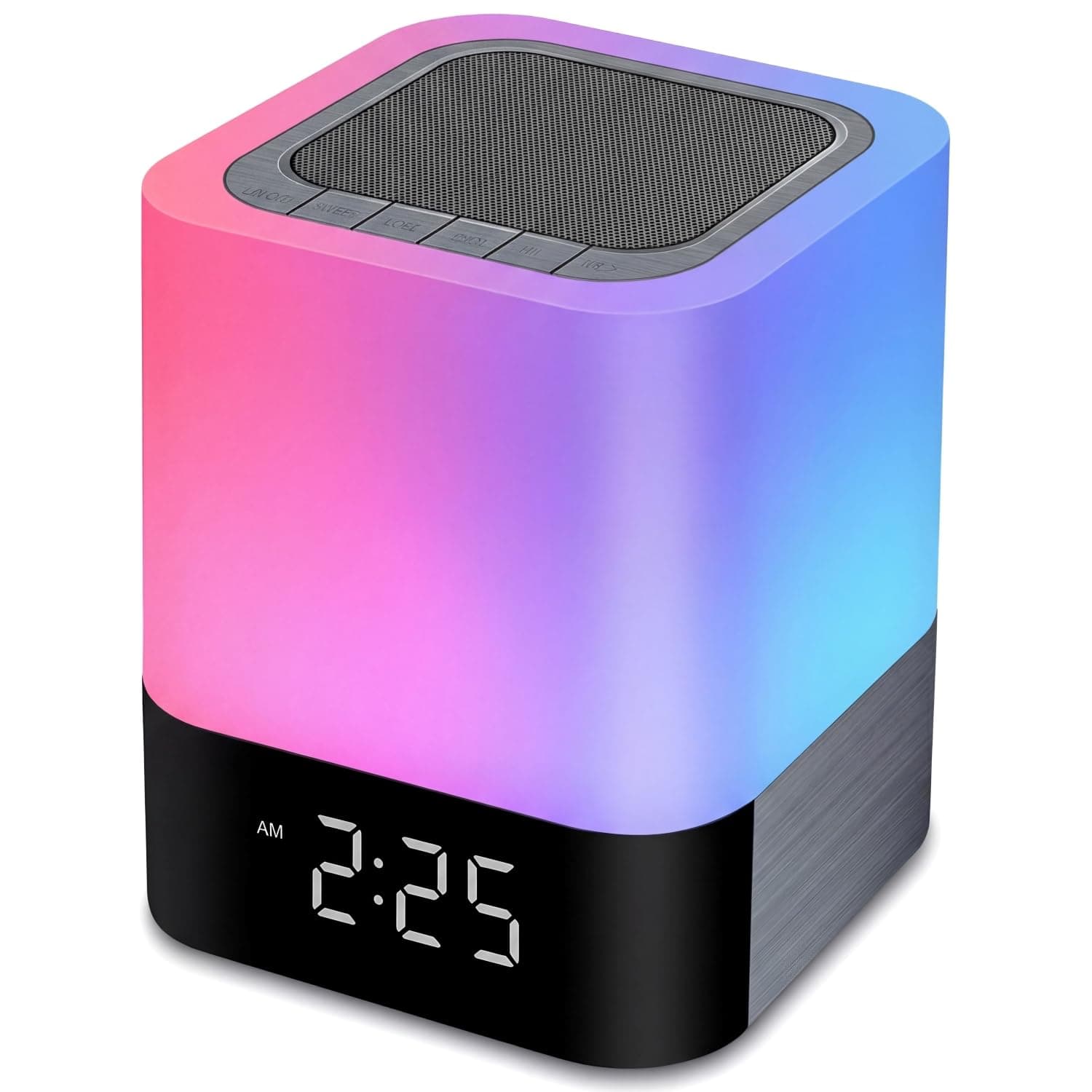 Night Lights Bluetooth Speaker, Alarm Clock Bluetooth Speakers Touch Sensor Bedside Lamp Dimmable Multi-Color Changing Bedside Lamp, MP3 Player, Wireless with Lights