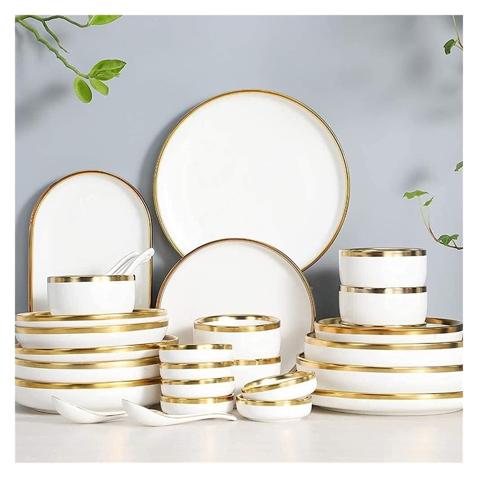 Luxury bone china tableware set - dinner plate set, tableware set, kitchen plate and bowl set