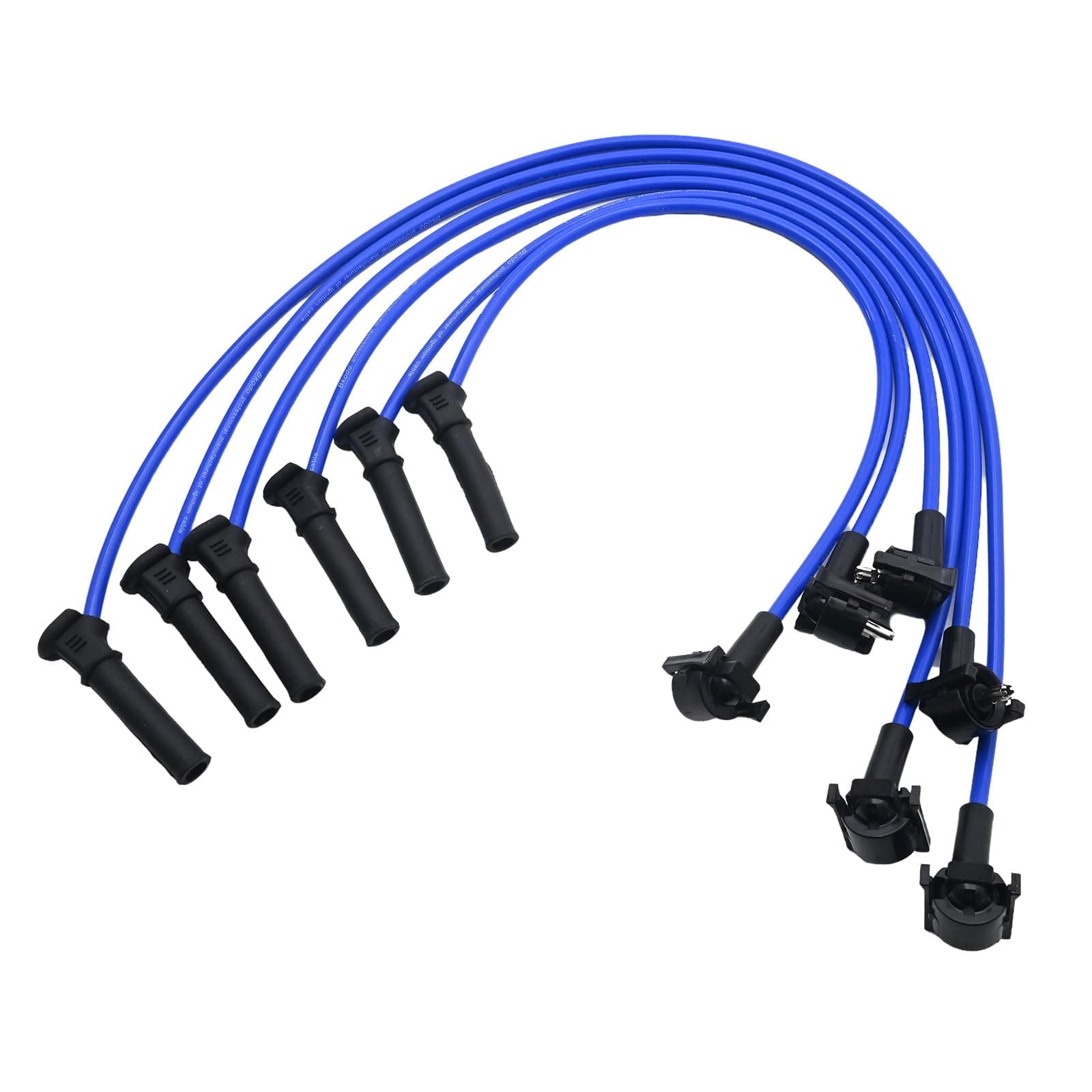 Saihisday 6Pcs ST-6265 8.0mm Spark Plug Blue Wire Set Ignition Spark Plug Wires Replacement for Ford Explorer 2005-2010 Compatible with Mountaineer 4.0L V6(Blue)