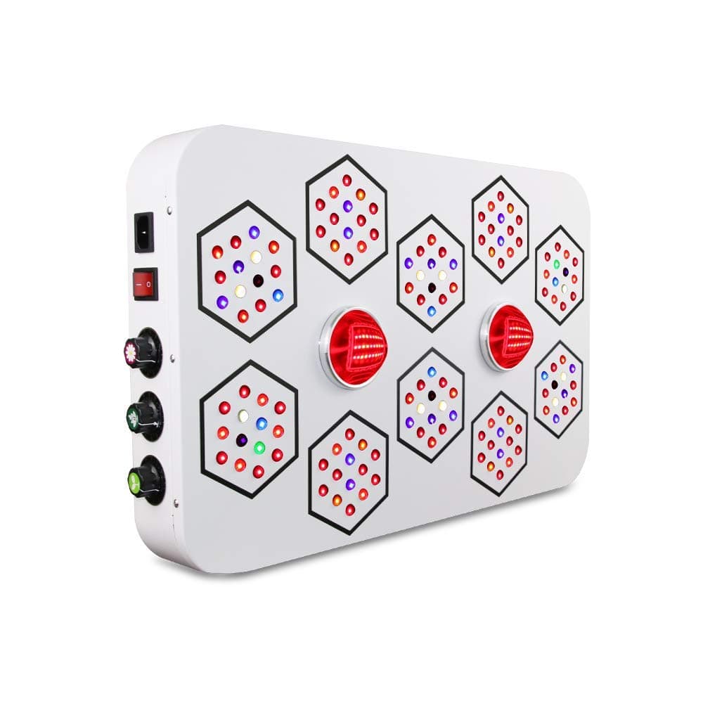 LED Grow Light Full Spectrum Series 3 Dimmers Version 13 Band Including UV IR for Garden Greenhouse Hydroponic Growing etc Indoor Plants Seeding Veg Bloom (900W)