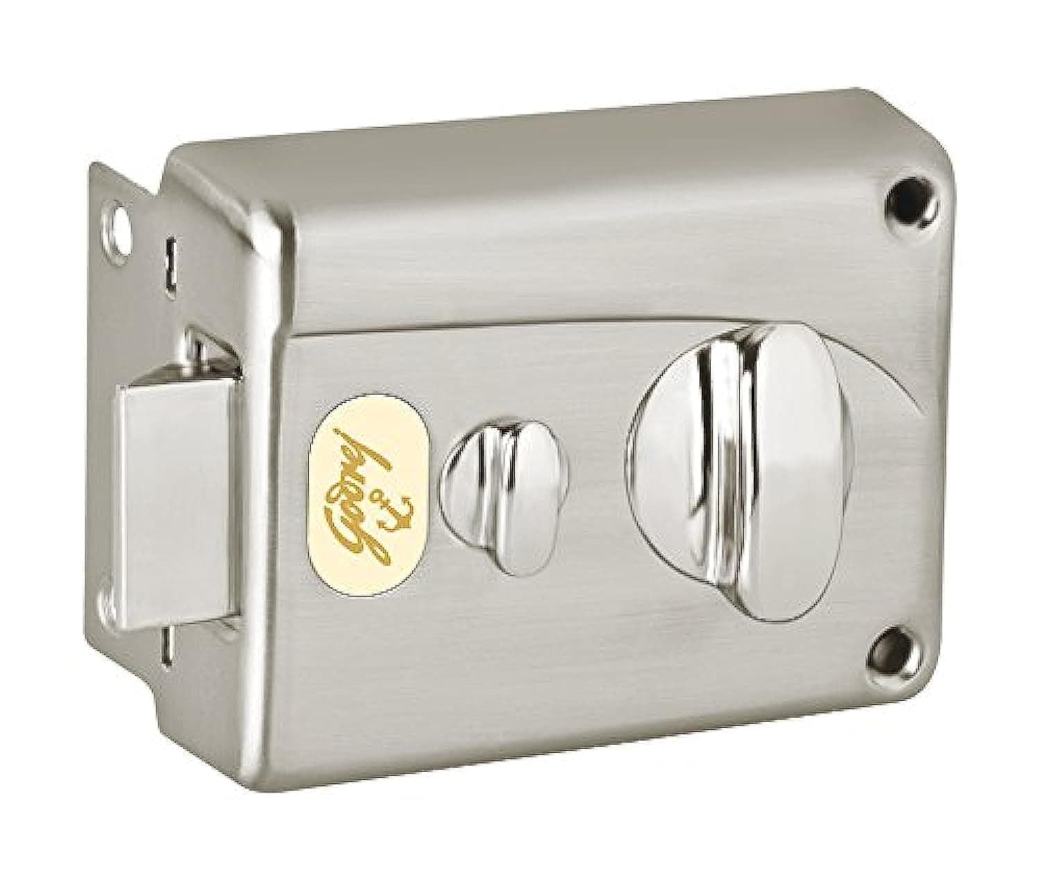 Rim Lock I Night Latch I 1CK Deadbolt I Brushed Steel Finish I for Inside/Outside Opening Door & Left/Right Handed Doors I 3 Keys I 1 Year Warrenty I Manual