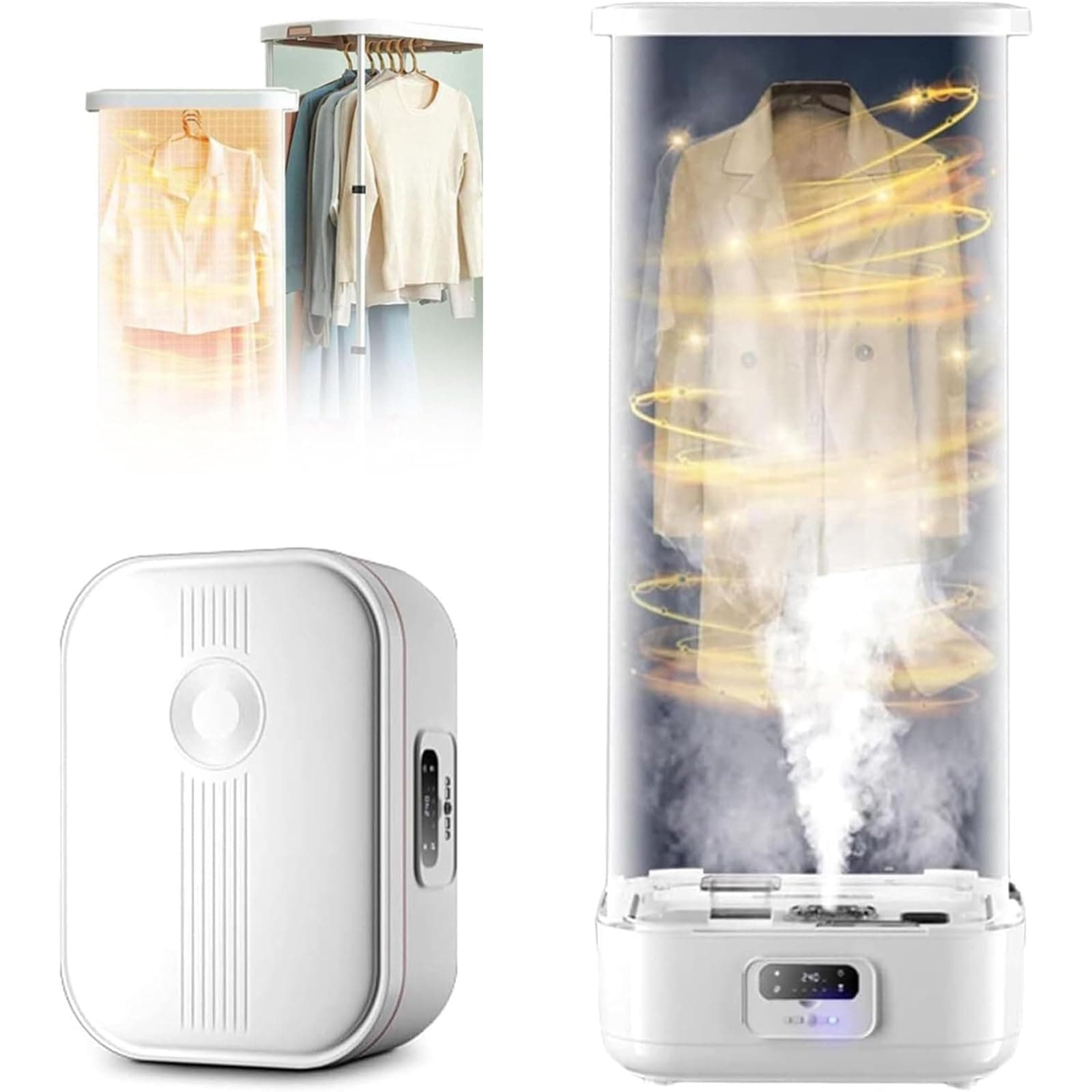 900W Folding Garment Steamer, Automatic Wireless Steam Iron with Touch Screen, Load Capacity: 11-15kg/timer: 240min/360℃ Hot Air Circulation, for Drying Clothes