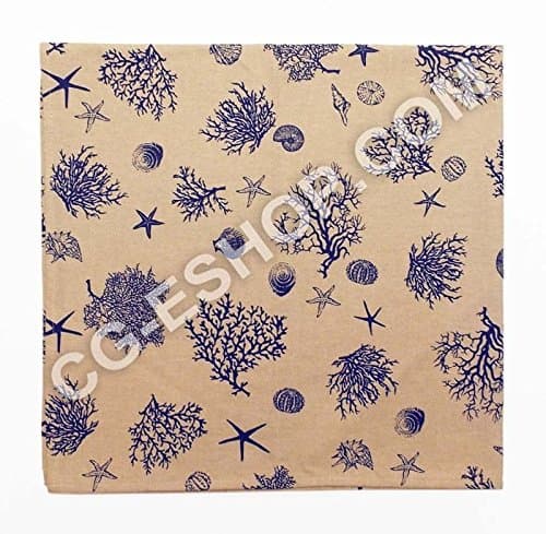 Sea Coral 12 People Tablecloth Rectangular 140 x 240 cm cream blue blue