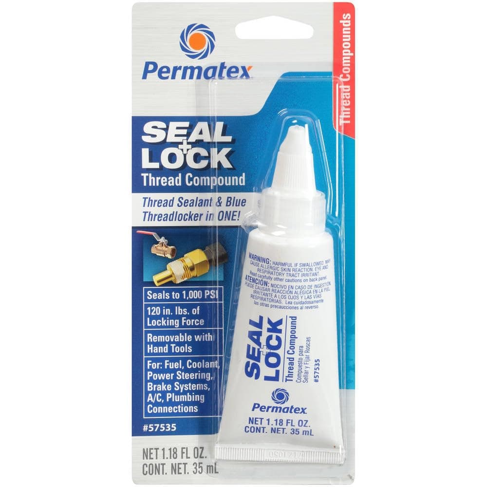 57535 Seal and Lock Thread Compound,Thread Lock & Screw Glue for Bolts Nuts & Fasteners to Prevent Loosening & Corrosion, Removable w/Hand Tools 35 ml