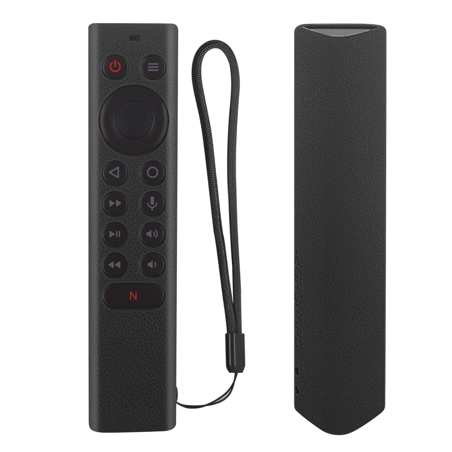 Protective Silicone Remote Cover For Nvidia Shield Tv Pro/4K Hdr Controller Washable Anti-Lost Case With Remote-Black