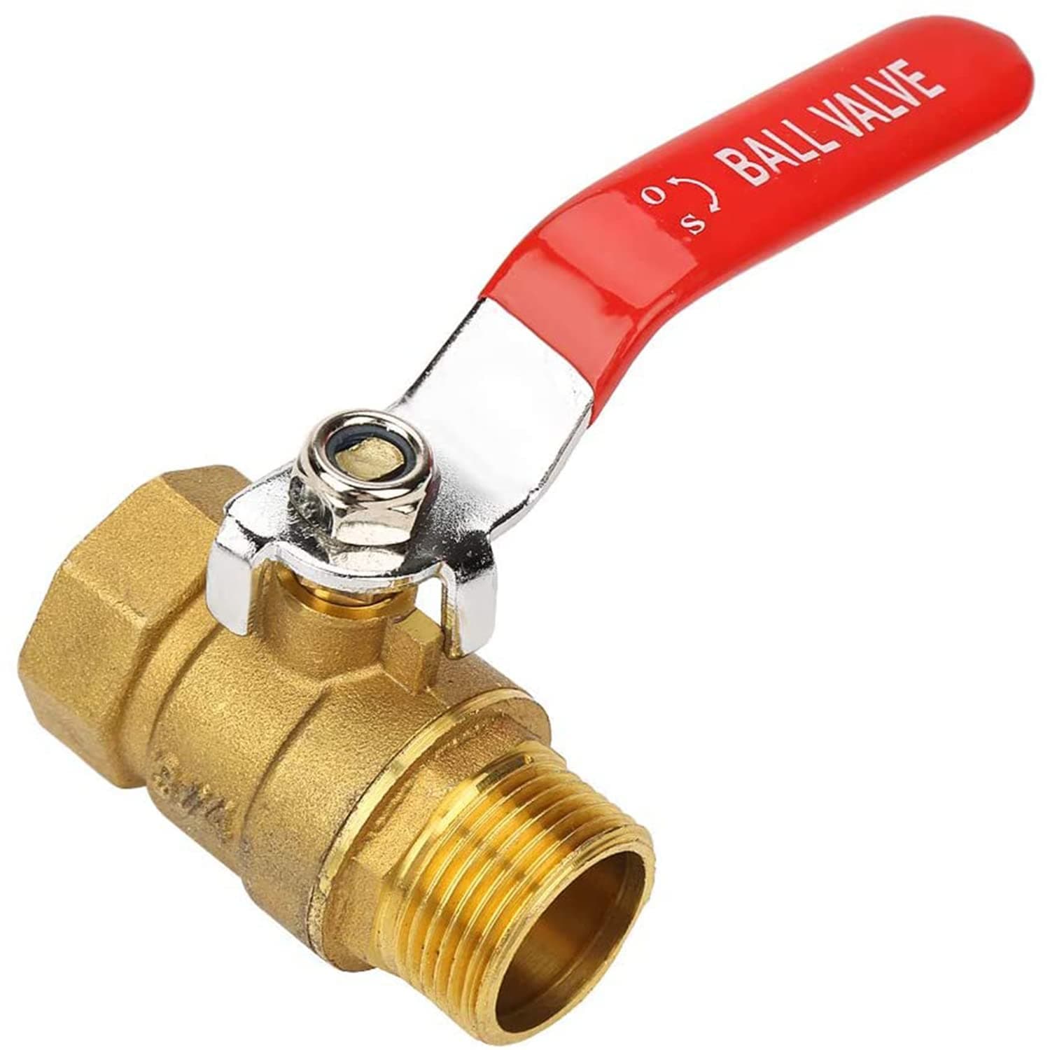 Excefore Brass Ball Valve Shut Off Switch, DN20 (3/4"BSP) Male And Female NPT Thread Pipe Fitting, Industrial Multipurpose Brass Shut Off Valve