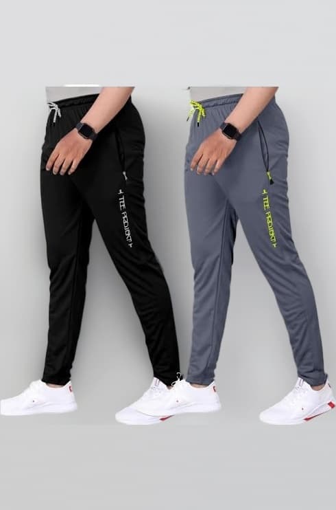 Men Combo Track Pant with Lycra Elastic Jogger Suitable for Active Wear, Jogger Yoga Wear, Sports (Pack of 2)