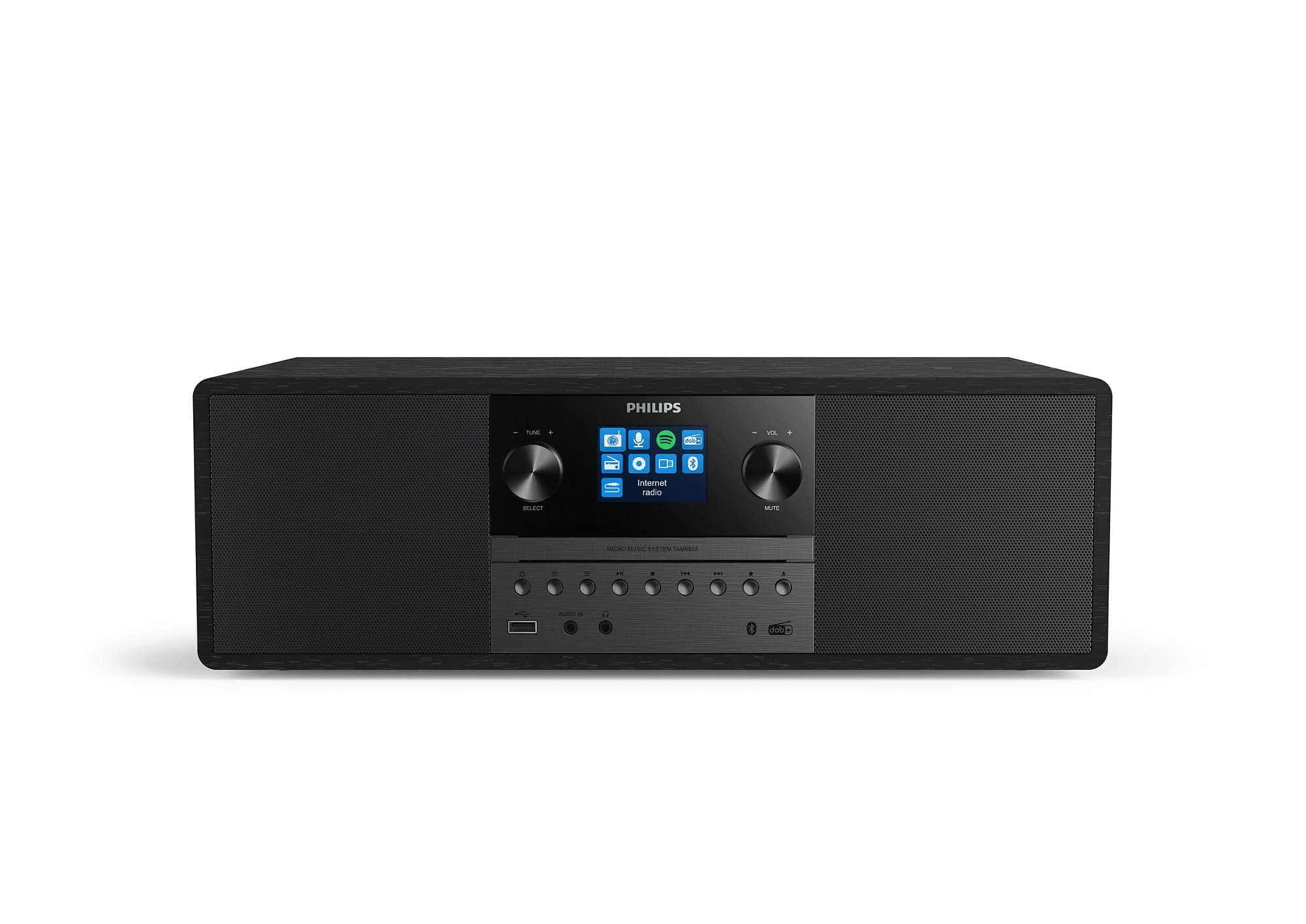 Philips M6805/10 Mini Music System with CD and USB and Bluetooth (DAB+/FM Internet Radio, Spotify Connect, MP3-CD, 50 W, All-in-One Micro System, Digital Sound Control)