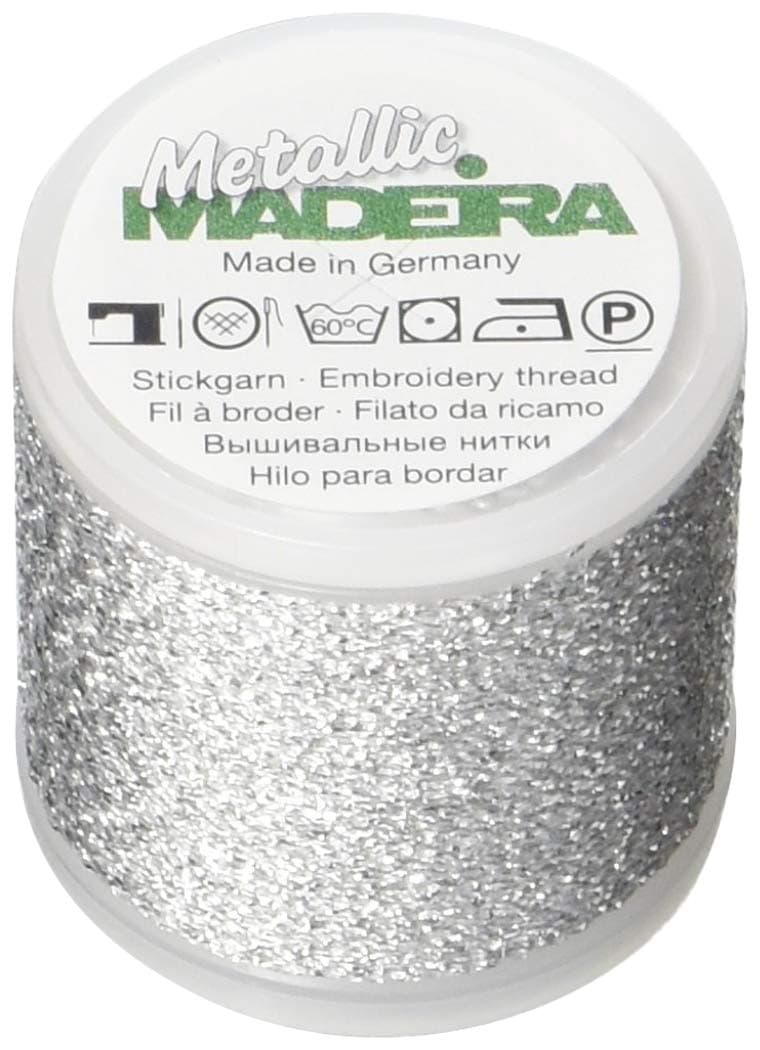 9842-41 Metallic Nylon/Polyester Embroidery Thread, 40wt/220 yd, Textured Silver