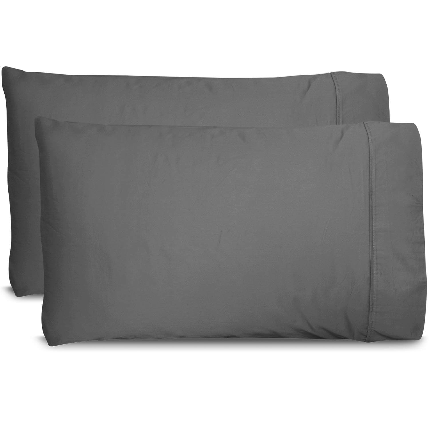 Miracle Made® Luxe Thermoregulating Pillow Cases - 2 Pack Stone, King/Calil King- Miracle Clean & Cool™ Lyocell Fabric Silver-Infused 300-Thread-Count Ultra-Breathable Protector