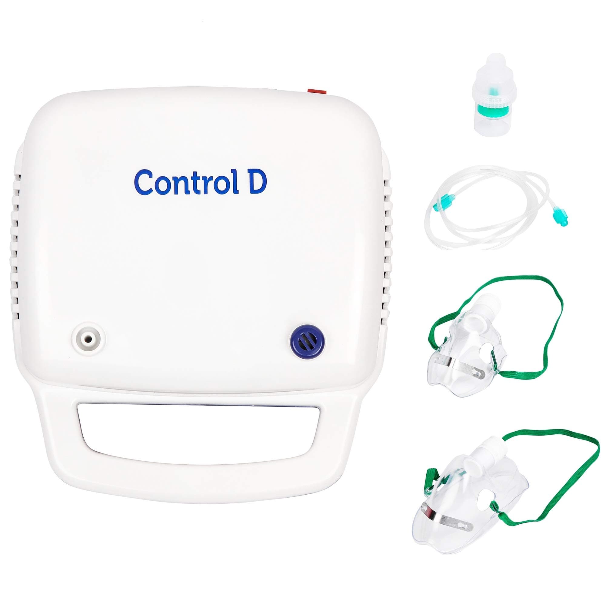 Control D Compressor Nebulizer Machine for Adults & Kids – Complete Kit with Child & Adult Masks, Effective for Cold, Cough & Asthma Relief (Blue & White)