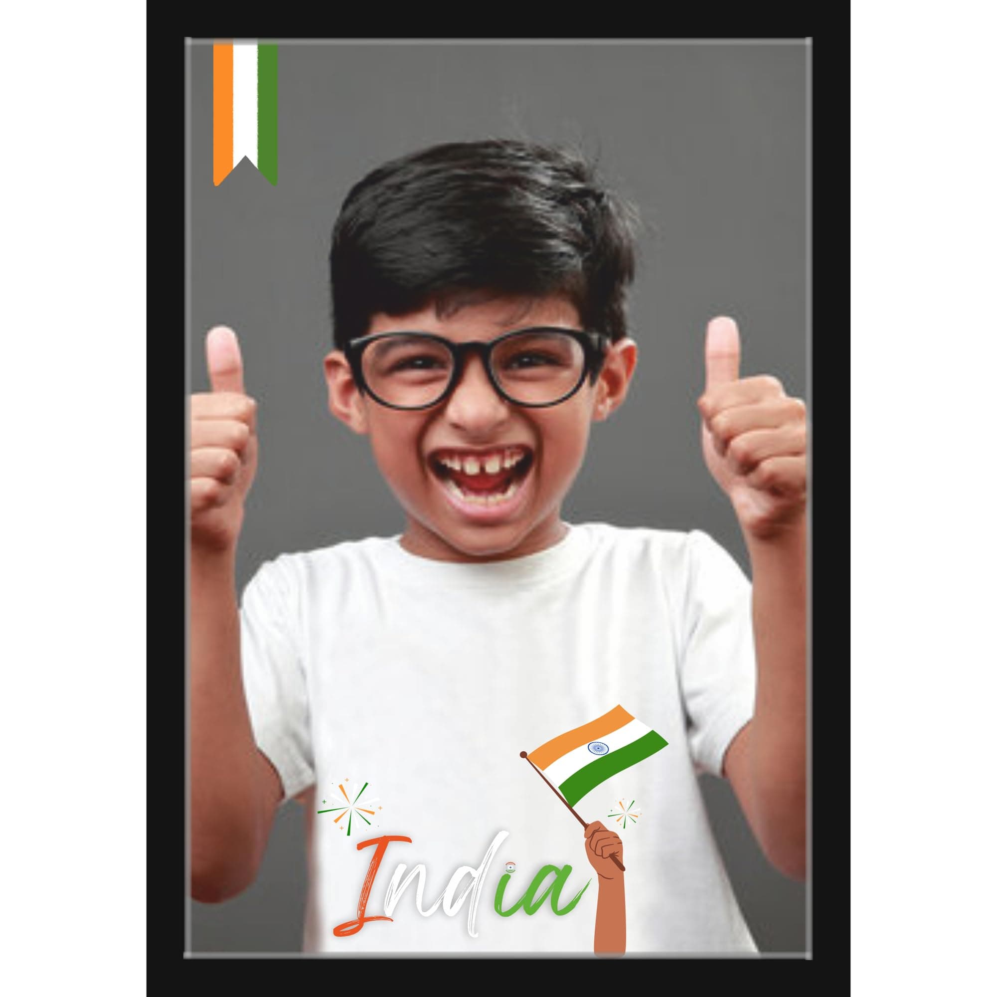 Mad Masters India Customized Wood Wall Mount Rectangular Photo Frames 30 X 20 Cm With Photo Upload, Personalised Gift (India), Multicolor