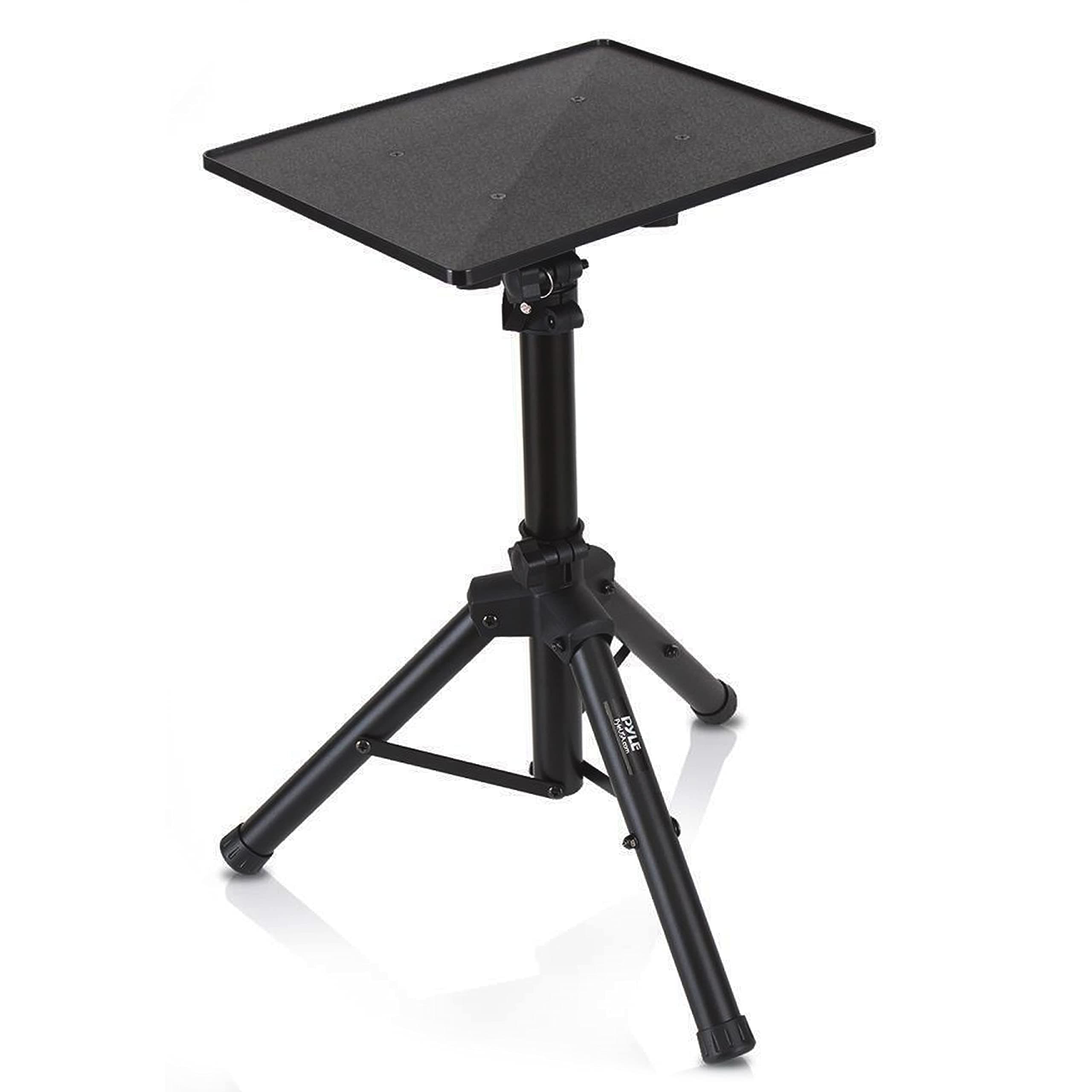 Pyle Adjustable Universal Projector Stand – Heavy Duty Tripod for Laptops, Computers, DJ Equipment & Projectors – Ideal for Stage, Studio & Office Events – Height Adjustable 28" to 46"