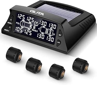 GUTA M20-4 Tire Pressure Monitor - 4 External Sensors (0-188 PSI), 6 Alarm Modes, High-end Backlight LCD Display, Real-time Monitoring for Up to 10 Tires