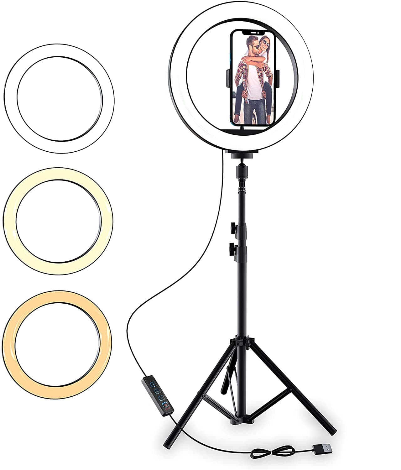 Toshionics12’’ Ring Light with Tripod, Selfie Ring Light with Tripod Stand, Light Ring for Video Recording&Live Streaming(YouTube, Instagram, TIK Tok), Compatible with Phones & Webcams