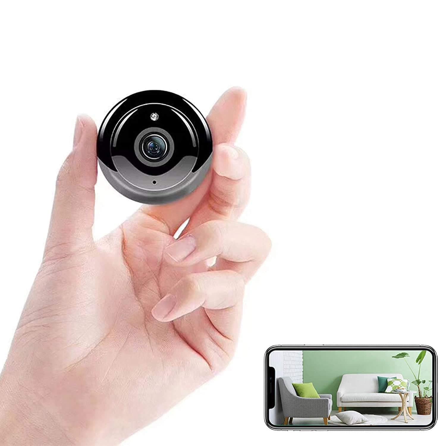MSTECH Full HD 1080p WiFi Camera, 2Mp IP Security Camera Surveillance Hd Audio Video Recording, Two Way Audio, Motion Detection, Night Vision,Small Size - Black