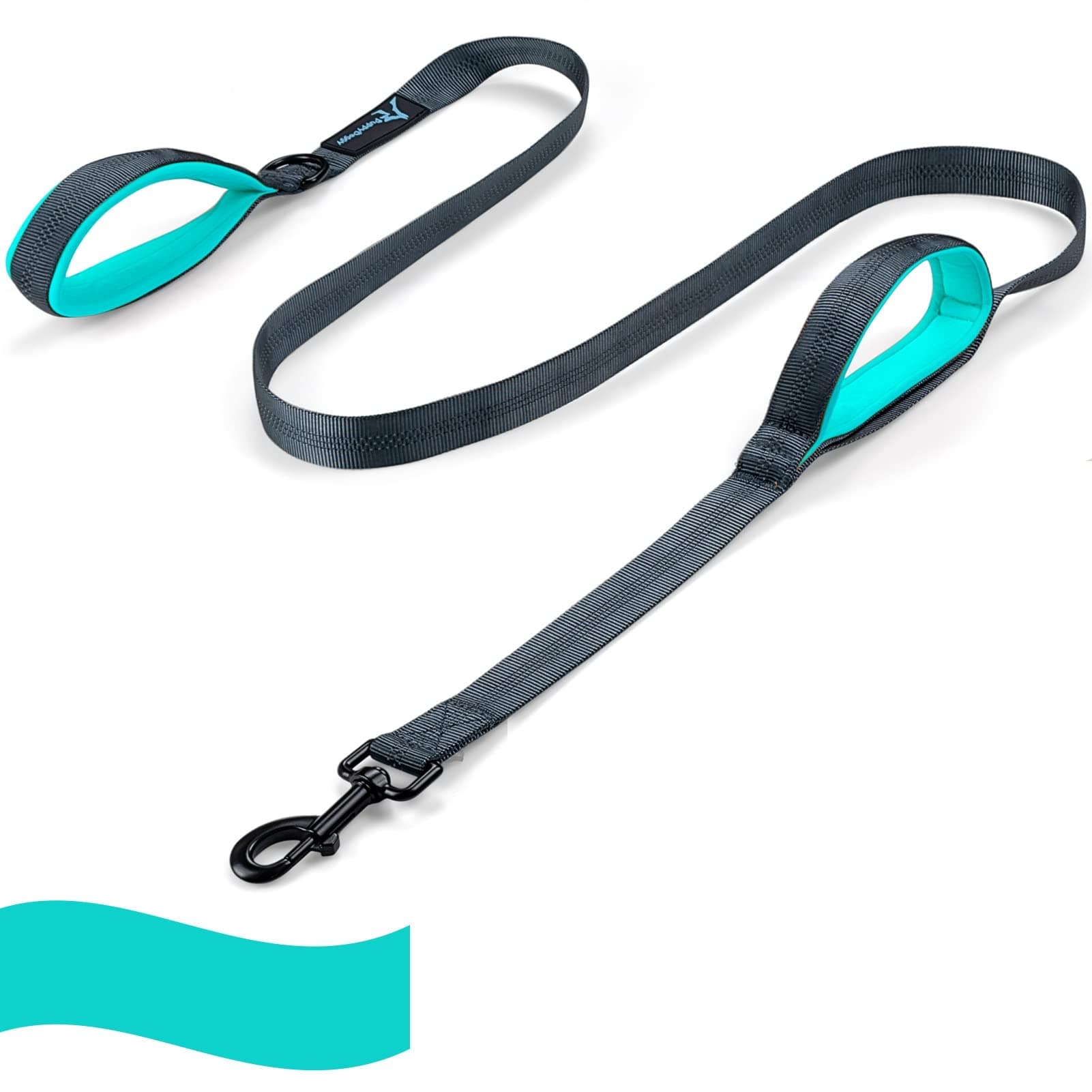 Dog Leash for Large Medium Dogs 6 ft Reflective Stitching Large Leash with 2 Traffic Padded Handles Dog Lead Rope Pet Leash for Running Walking Training (Green 1 Pack)