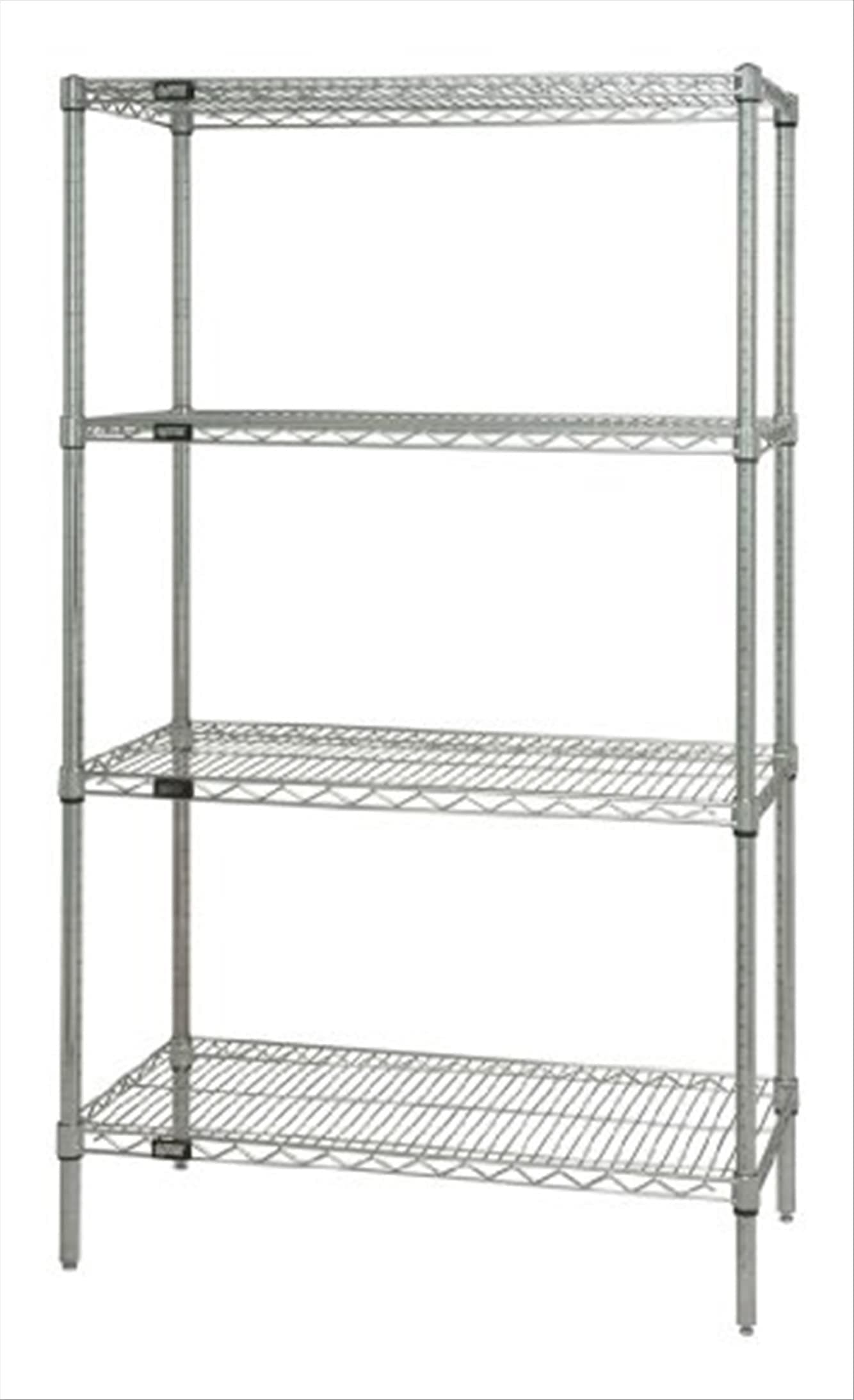 Quantum Storage Systems WR54-2442C Starter Kit Wire Shelves Chrome 4 Shelves 54" H x 42" W x 24" D